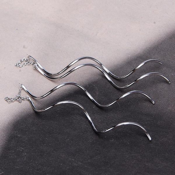 ear line for women simple spiral earrings rose gold color fashion jewelry brithday friendship gift, Golden;silver
ear line for women simple spiral earrings rose gold color fashion jewelry brithday friendship gift, Golden;silver