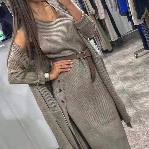 taotrees women's knitting suit two piece set knit cardigan loose sweater coat with belt q1217, Black;white
taotrees women's knitting suit two piece set knit cardigan loose sweater coat with belt q1217, Black;white