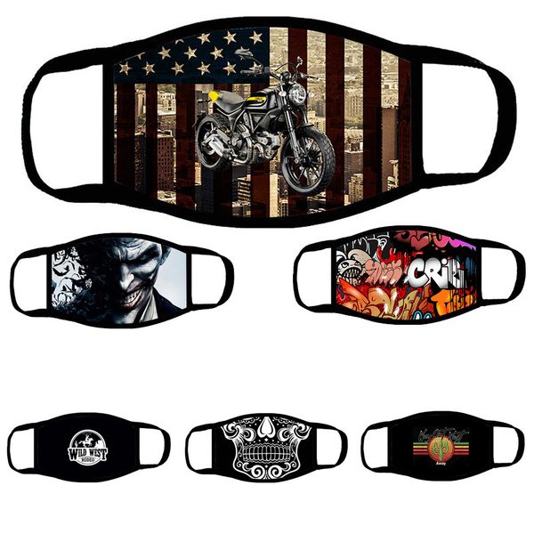 face mask fashion face masks reusable washable mask 3d printing trendy personality eagle graffiti