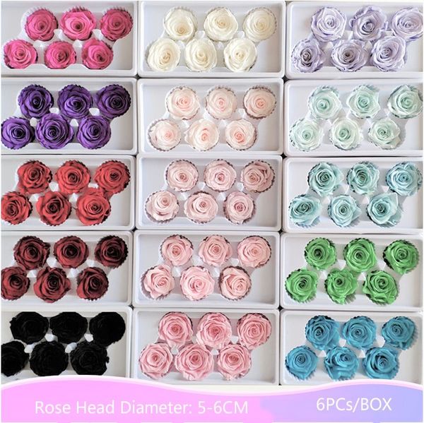 6pcs/box preserved fresh rose flower heads class b 5-6cm roses dried flower handmade diy eternal flower arrangement q1126
6pcs/box preserved fresh rose flower heads class b 5-6cm roses dried flower handmade diy eternal flower arrangement q1126