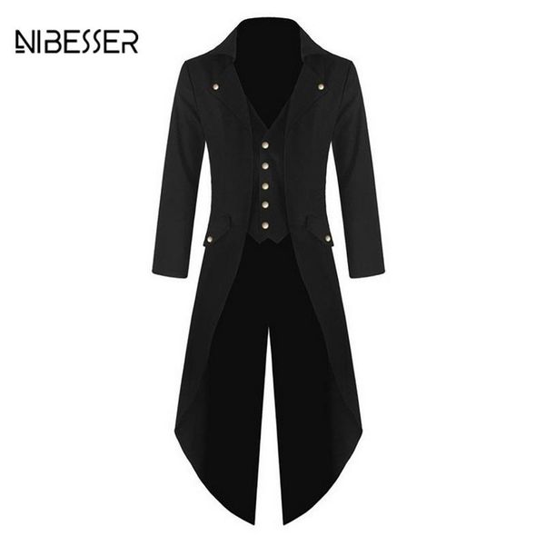 nibesser brand fashion solid men suit jackets long punk retro fake pockets jacket classic club autumn spring windbreaker, White;black
nibesser brand fashion solid men suit jackets long punk retro fake pockets jacket classic club autumn spring windbreaker, White;black