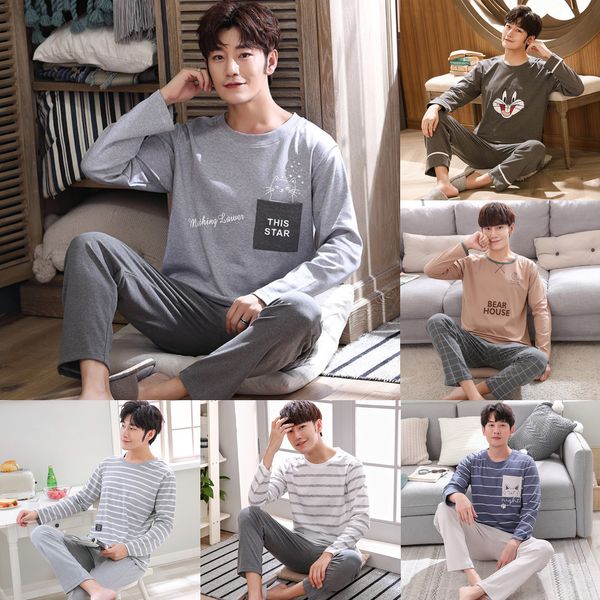 loose plus size men's pajamas homewear sets soft cotton sleepwear sleep pants striped long sleeve home clothes autumn winter q1216, Black;white
loose plus size men's pajamas homewear sets soft cotton sleepwear sleep pants striped long sleeve home clothes autumn winter q1216, Black;white