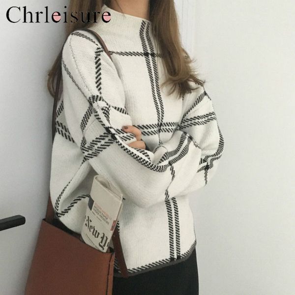 chrleisure sweater women high collar plaid pullover full sleeve sweater rabbit velvet sweater women c1121, White;black
chrleisure sweater women high collar plaid pullover full sleeve sweater rabbit velvet sweater women c1121, White;black
