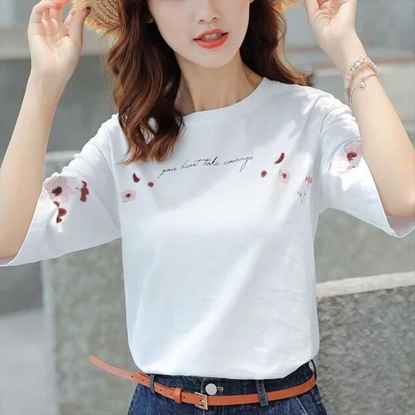 white t shirt women summer shirt embroidery 100% cotton short sleeve ladies casual solid color pink
white t shirt women summer shirt embroidery 100% cotton short sleeve ladies casual solid color pink