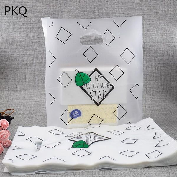 gift wrap 50pcs 25*35cm transparent plastic bag with handle packaging bread candy party favor bags1