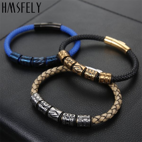 hmsfely exquisite men's leather bracelet titanium steel bangles jewelry for men black gold blue bracelets fit 17-21cm wrist y201007, Golden;silver
hmsfely exquisite men's leather bracelet titanium steel bangles jewelry for men black gold blue bracelets fit 17-21cm wrist y201007, Golden;silver