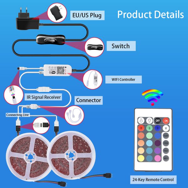 5m 10m 15m 20m wifi led strip light smd 5050 12v rgb led strip tape wifi remote led light strip for the room kitchen car decor
5m 10m 15m 20m wifi led strip light smd 5050 12v rgb led strip tape wifi remote led light strip for the room kitchen car decor
