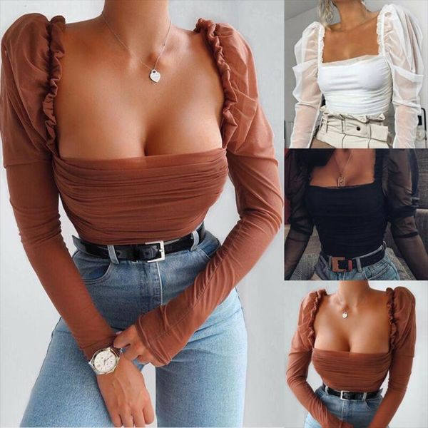 2020 new fashion women sheer mesh shirts ruched puff long sleeve square neck slim fitted blouses office ladies blouse black, White
2020 new fashion women sheer mesh shirts ruched puff long sleeve square neck slim fitted blouses office ladies blouse black, White
