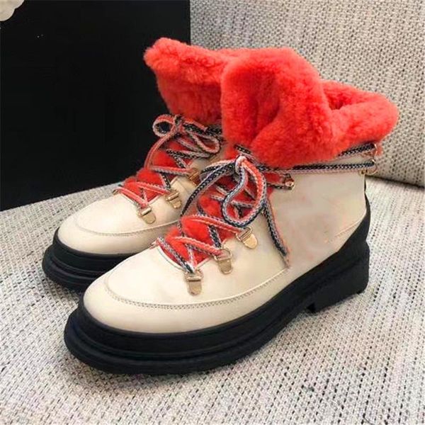 stitching wool roll snow boots metal decorative ski boots mixed color short lace-up martin platform women's shoes, Black
stitching wool roll snow boots metal decorative ski boots mixed color short lace-up martin platform women's shoes, Black