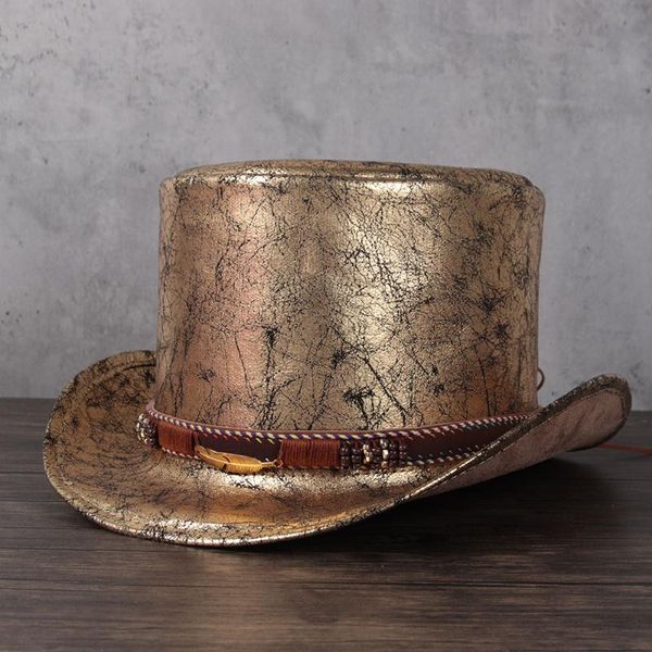 2021 women men leather hat shower lday fedora hat magic flat steampunk cosplay pork pie party cap, Blue;gray
2021 women men leather hat shower lday fedora hat magic flat steampunk cosplay pork pie party cap, Blue;gray