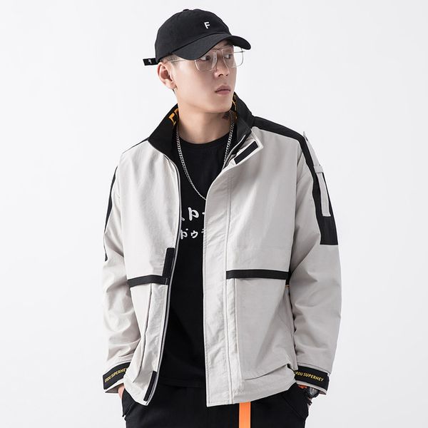men autumn new casual letter embroidery ins tide brand loose camouflage stitching men's jacket kg-95, Black;brown
men autumn new casual letter embroidery ins tide brand loose camouflage stitching men's jacket kg-95, Black;brown