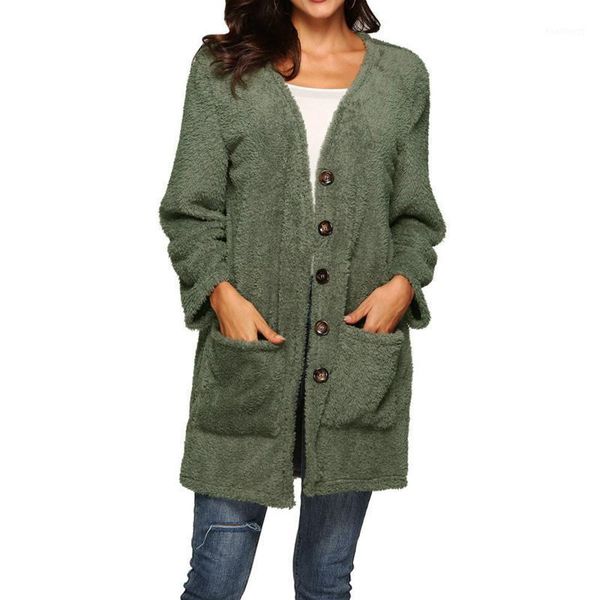 long sleeve solid winter coat women fur coat casual single breasted pockets coats female jackets plus size s-2xl femme1, Black;brown
long sleeve solid winter coat women fur coat casual single breasted pockets coats female jackets plus size s-2xl femme1, Black;brown