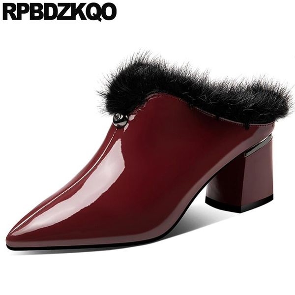 dress shoes plus size pointed toe medium heels fur high patent leather european designer genuine 42 ladies pumps block wine red, Black
dress shoes plus size pointed toe medium heels fur high patent leather european designer genuine 42 ladies pumps block wine red, Black