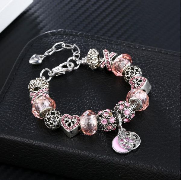 features drop shipping silver plated bracelets women charm beads for pandora style beads bangle children gift, Black
features drop shipping silver plated bracelets women charm beads for pandora style beads bangle children gift, Black