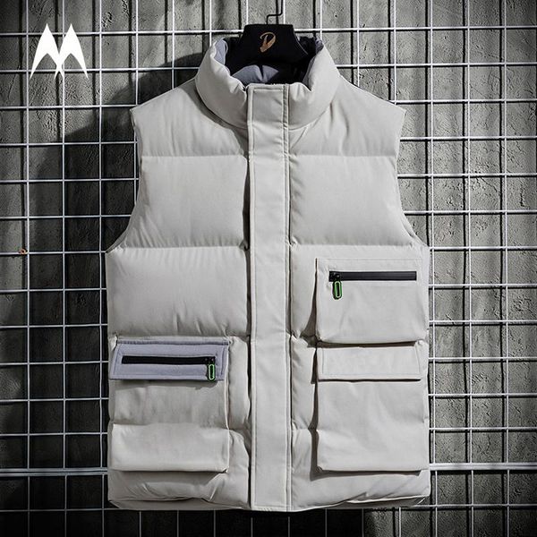 men's vests winter vest jacket men 2021 brand sleeveless coat multi pocket puffer streetwear waistcoat clothing, Black;white
men's vests winter vest jacket men 2021 brand sleeveless coat multi pocket puffer streetwear waistcoat clothing, Black;white