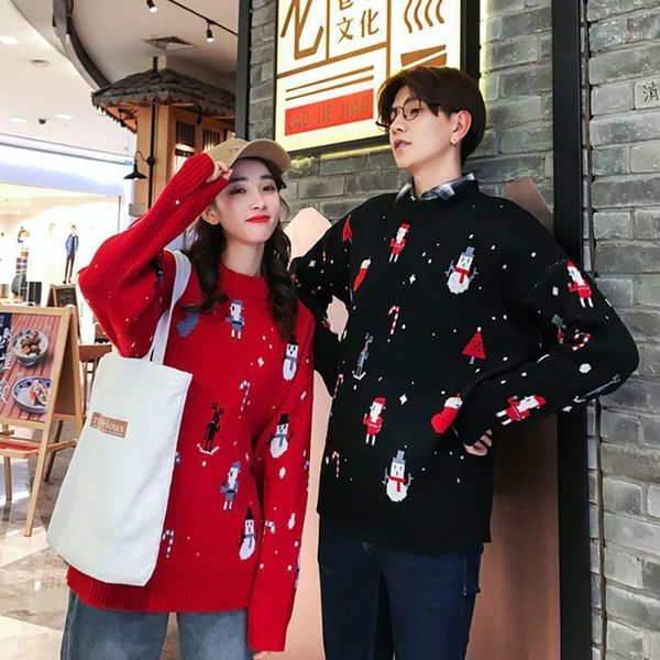 autumn and winter men's european japanese super fire christmas sweater thick lazy style loose holiday pullover1, White;black
autumn and winter men's european japanese super fire christmas sweater thick lazy style loose holiday pullover1, White;black