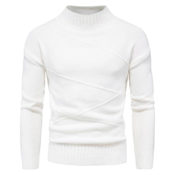 2020 new men's solid color half-turtleneck pullover slimming style long-sleeved men's sweater, White;black
2020 new men's solid color half-turtleneck pullover slimming style long-sleeved men's sweater, White;black