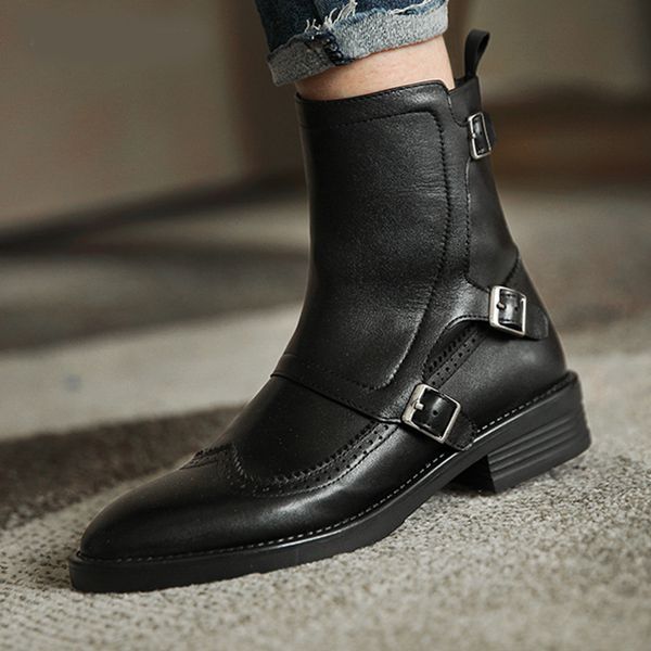 2020 leather new genuine autumn woman buckle handcrafted round toe shoes quality buckle-quality buckle-down lady boots 3m44, Black
2020 leather new genuine autumn woman buckle handcrafted round toe shoes quality buckle-quality buckle-down lady boots 3m44, Black