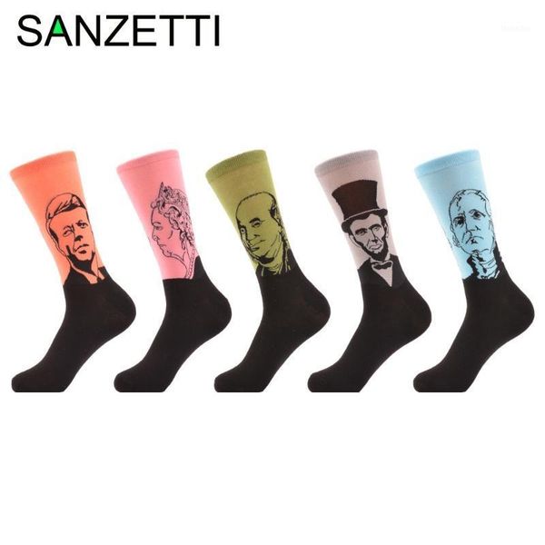men's socks sanzetti 5 pairs/lot men's combed cotton famous people pattern lincoln president funny casual dress crew us 7.5-121, Black
men's socks sanzetti 5 pairs/lot men's combed cotton famous people pattern lincoln president funny casual dress crew us 7.5-121, Black