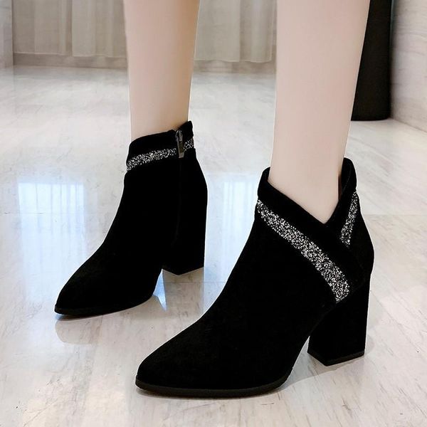 nude boots new fashion boots for autumn and winter women's thick-soled pointed short with velvet personality selling, Black
nude boots new fashion boots for autumn and winter women's thick-soled pointed short with velvet personality selling, Black