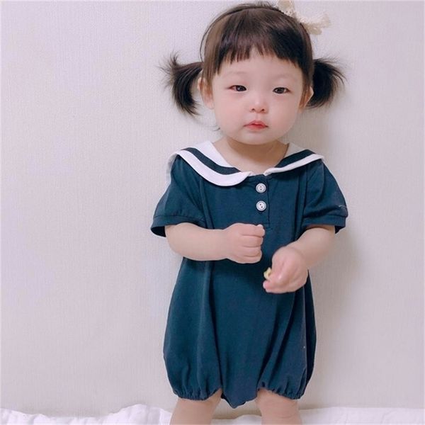 summer baby boys girls fashion turn-down collar bodysuits cute kids cotton korean style short sleeve jumpsuit 201216, Blue
summer baby boys girls fashion turn-down collar bodysuits cute kids cotton korean style short sleeve jumpsuit 201216, Blue