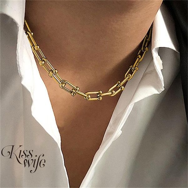 chokers 2021 punk gold color chunky chain necklaces choker thick link for women minimalist necklace everyday jewelry, Golden;silver
chokers 2021 punk gold color chunky chain necklaces choker thick link for women minimalist necklace everyday jewelry, Golden;silver