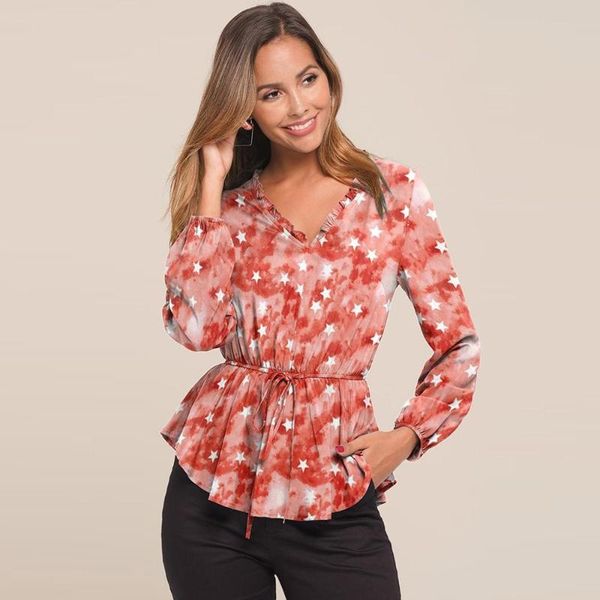 women blouse plus size print ruffled long sleeve bandage deep v neck shirts blusas manga larga para mujer t, White
women blouse plus size print ruffled long sleeve bandage deep v neck shirts blusas manga larga para mujer t, White
