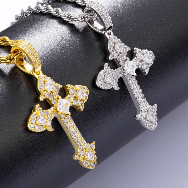 2020retro hip-hop personality male claw zircon cross zircon chain double diamond jewelry, Silver
2020retro hip-hop personality male claw zircon cross zircon chain double diamond jewelry, Silver