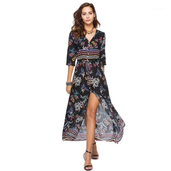 2020 summer fashion beach hippie boho dresses elegant flower maxi v neck plus size - 3xl split ankle length vestidos1, Black;gray
2020 summer fashion beach hippie boho dresses elegant flower maxi v neck plus size - 3xl split ankle length vestidos1, Black;gray