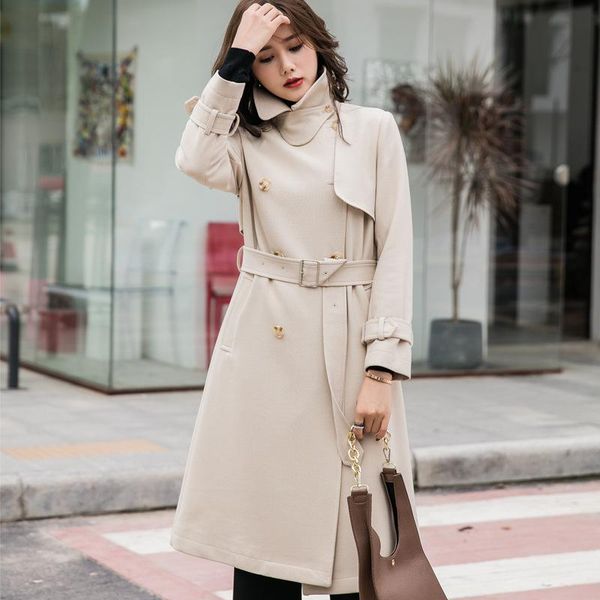 women's trench coats quality fall / winter 2021 long style over the knee korean windbreaker belt beige coat, Tan;black
women's trench coats quality fall / winter 2021 long style over the knee korean windbreaker belt beige coat, Tan;black