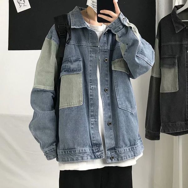 autumn denim men's korean fashion versatile loose ruffian handsome work jacket casual clothes, Black;brown
autumn denim men's korean fashion versatile loose ruffian handsome work jacket casual clothes, Black;brown