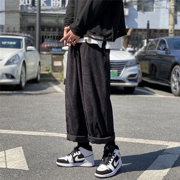 corduroy men's autumn and winter loose straight pants fashion korean version show thin wide leg versatile casual nine point old dad, Black
corduroy men's autumn and winter loose straight pants fashion korean version show thin wide leg versatile casual nine point old dad, Black