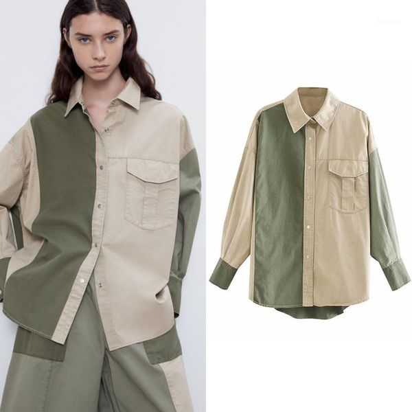 women blouse new style color matching lapel long-sleeved loose shirt women cotton pretty lady stylish shirt and blouse1, White
women blouse new style color matching lapel long-sleeved loose shirt women cotton pretty lady stylish shirt and blouse1, White