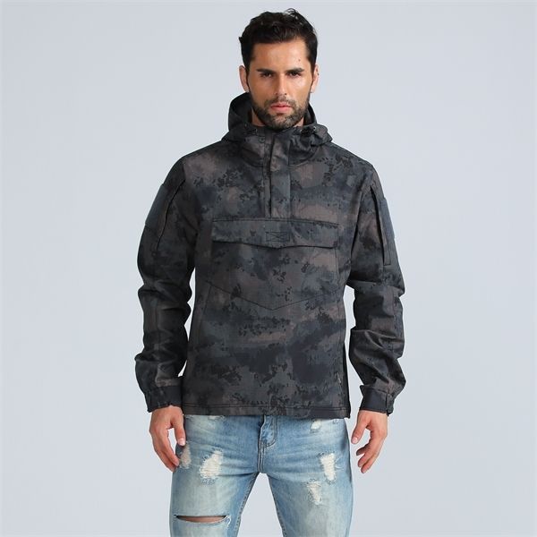 mens camo tactical pullover coat with reflective stripe outdoor climbing hunting training quick dry breathable military jacket q1201, Black;brown
mens camo tactical pullover coat with reflective stripe outdoor climbing hunting training quick dry breathable military jacket q1201, Black;brown