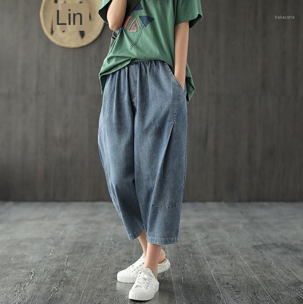 summer denim pleated harem jeans women vintage elastic waist casual calf-length cowboy trousers female wild fashion1, Blue
summer denim pleated harem jeans women vintage elastic waist casual calf-length cowboy trousers female wild fashion1, Blue