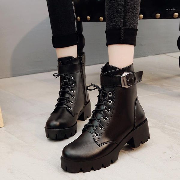 aq517 autumn winter 2020 fashion casual ankle boots flat bottom lace-up belt motorcycle boots platform bota feminina1, Black
aq517 autumn winter 2020 fashion casual ankle boots flat bottom lace-up belt motorcycle boots platform bota feminina1, Black