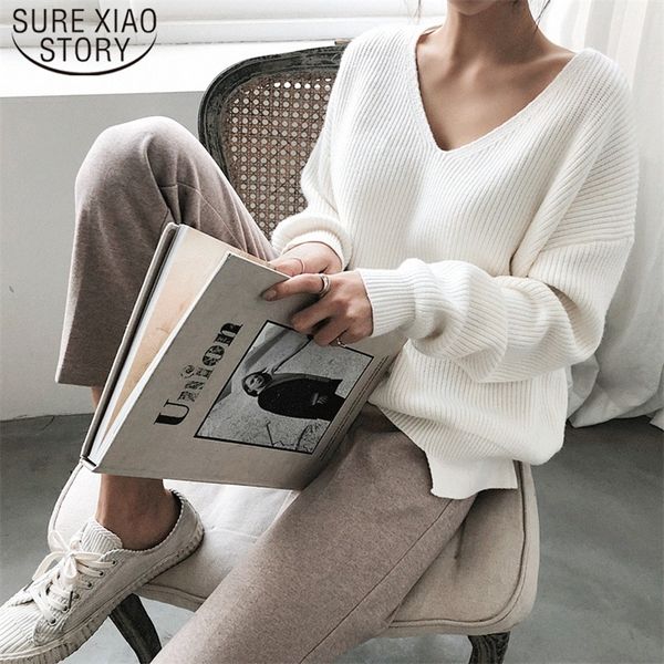 casual pullover autumn winter women's sweaters v-neck minimalist new fashionable korean style knitting solid 7290 50 201111, White;black
casual pullover autumn winter women's sweaters v-neck minimalist new fashionable korean style knitting solid 7290 50 201111, White;black
