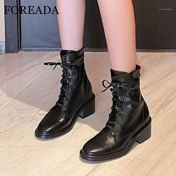 boots foreada real leather ankle woman high heel short block shoes lace up ladies autumn winter black size 401
boots foreada real leather ankle woman high heel short block shoes lace up ladies autumn winter black size 401