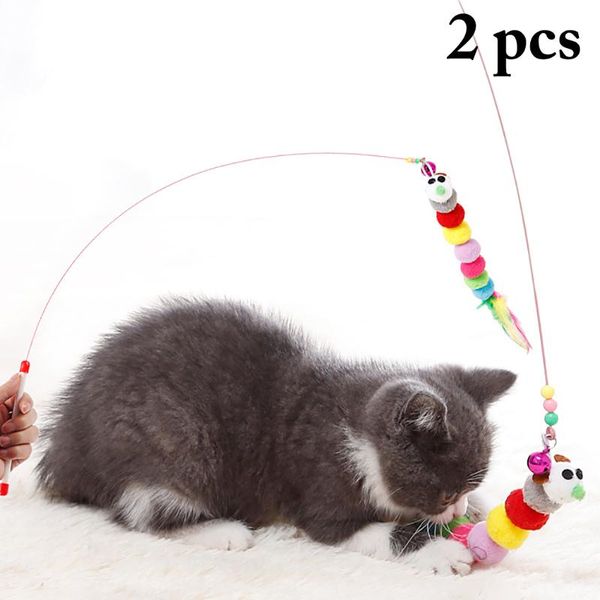 2pcs funny cat toy fishing rod kitten cat pet toy stick teaser rainbow streamer interactive wand with feather toys for cats
2pcs funny cat toy fishing rod kitten cat pet toy stick teaser rainbow streamer interactive wand with feather toys for cats
