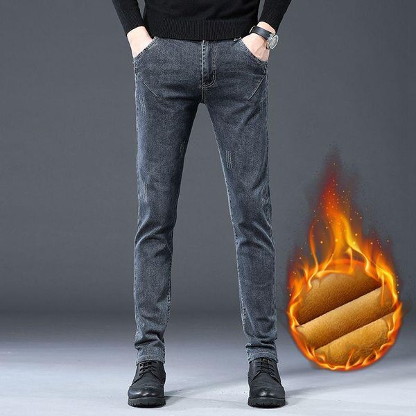 men's jeans 2021 winter grabbing men stretch thick pants warm trousers male straight leisure, Blue
men's jeans 2021 winter grabbing men stretch thick pants warm trousers male straight leisure, Blue