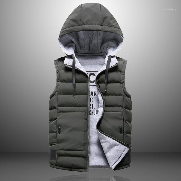 men's vest hooded 2020 winter down vest casual solid men's sleeveless jacket thick warm waistcoat overcoat hat detachable s-4xl1, Black;white
men's vest hooded 2020 winter down vest casual solid men's sleeveless jacket thick warm waistcoat overcoat hat detachable s-4xl1, Black;white