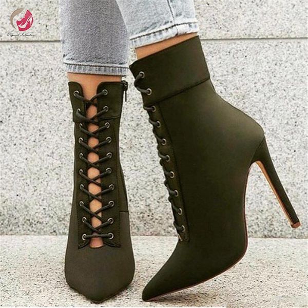 boots original intention fashion cross-tied ankle woman green red pointed toe thin high heels spring summer shoes female 4-15, Black
boots original intention fashion cross-tied ankle woman green red pointed toe thin high heels spring summer shoes female 4-15, Black