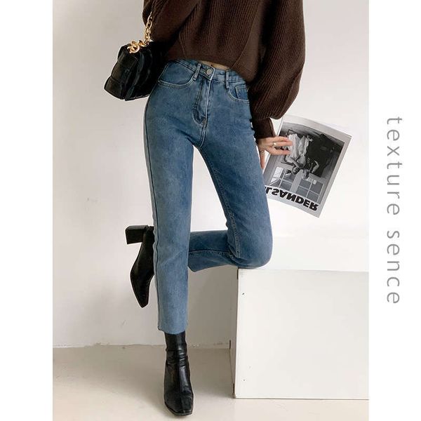 texture sense korean casual small foot capris slim fit versatile plush jeans female mnc232, Blue
texture sense korean casual small foot capris slim fit versatile plush jeans female mnc232, Blue