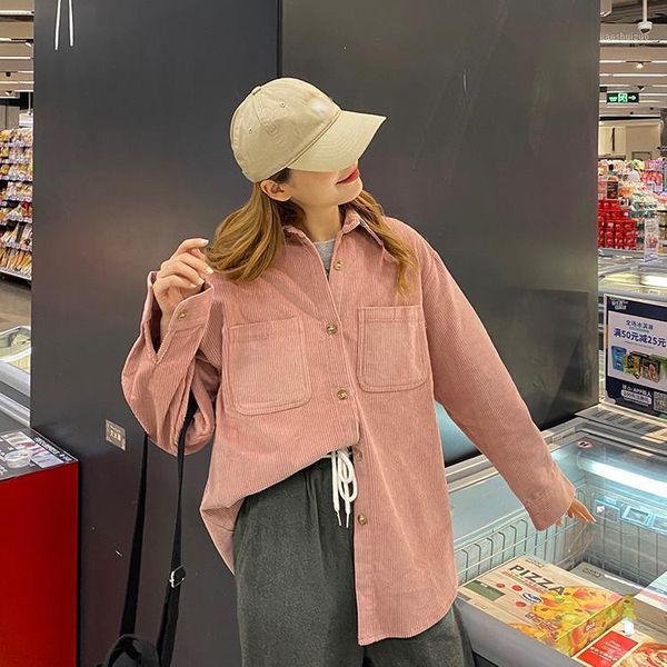 autumn 2020 winter blouse women clothing korean harajuku fashion personality vintage pocket corduroy striped pink shirt1, White
autumn 2020 winter blouse women clothing korean harajuku fashion personality vintage pocket corduroy striped pink shirt1, White