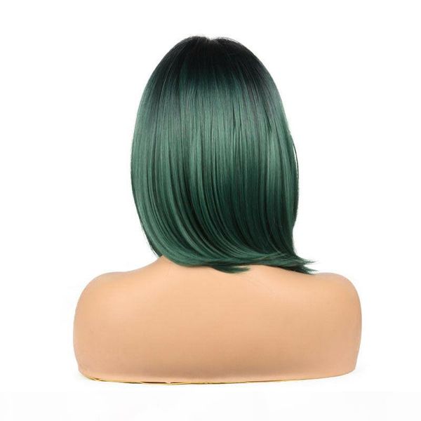fashion green wig lace front wig synthetic short bob straight ombre hair wigs, Black
fashion green wig lace front wig synthetic short bob straight ombre hair wigs, Black