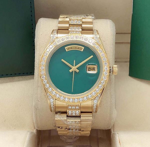 41mm men's automatic mechanical watch mens diamond watches day-date men stainless steel folding buckle sport waterproof wristwatch men, Slivery;brown
41mm men's automatic mechanical watch mens diamond watches day-date men stainless steel folding buckle sport waterproof wristwatch men, Slivery;brown