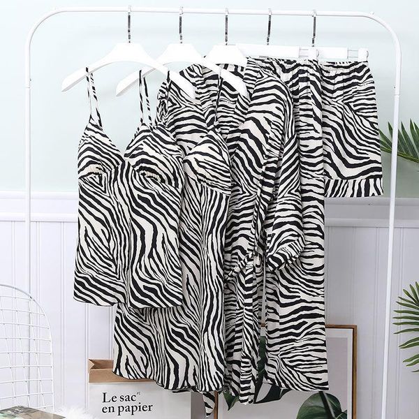 women's sleepwear print zebra novelty home clothing 5pcs sleep set female wedding robe nightwear intimate lingerie satin nightgown home, Black;red
women's sleepwear print zebra novelty home clothing 5pcs sleep set female wedding robe nightwear intimate lingerie satin nightgown home, Black;red