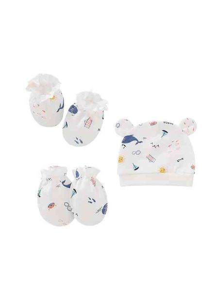 baby cartoon graphic hat & gloves & socks she, Yellow