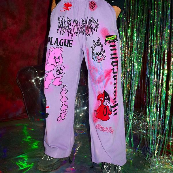 womens spring summer pants high street punk rock young ladies trousers casual pants straight letters printed loose nz41, Black;white
womens spring summer pants high street punk rock young ladies trousers casual pants straight letters printed loose nz41, Black;white