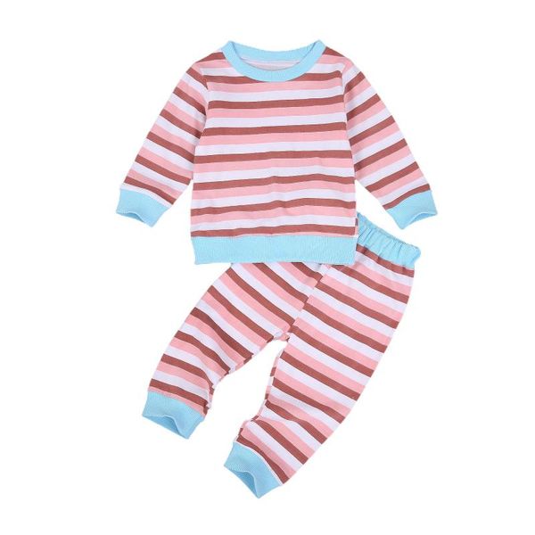 autumn new born girls boys 2-piece set baby's stripe print long sleeve crew neck elastic waist long trousers, White
autumn new born girls boys 2-piece set baby's stripe print long sleeve crew neck elastic waist long trousers, White